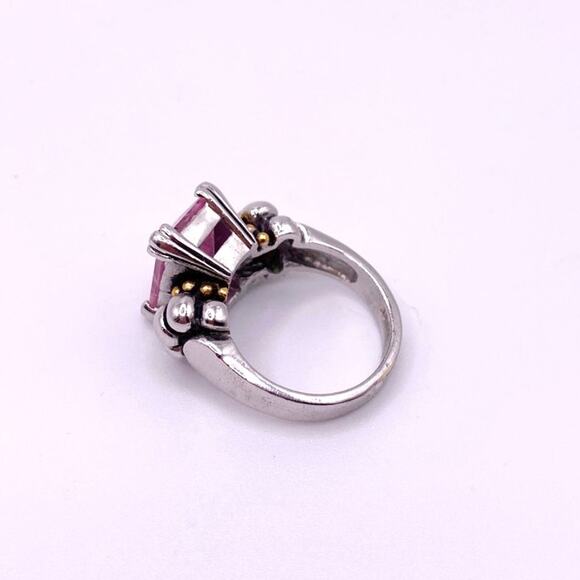 18k Gold Electroplated Citrine Tone CZ Statement Ring size 8 - Picture 3 of 8